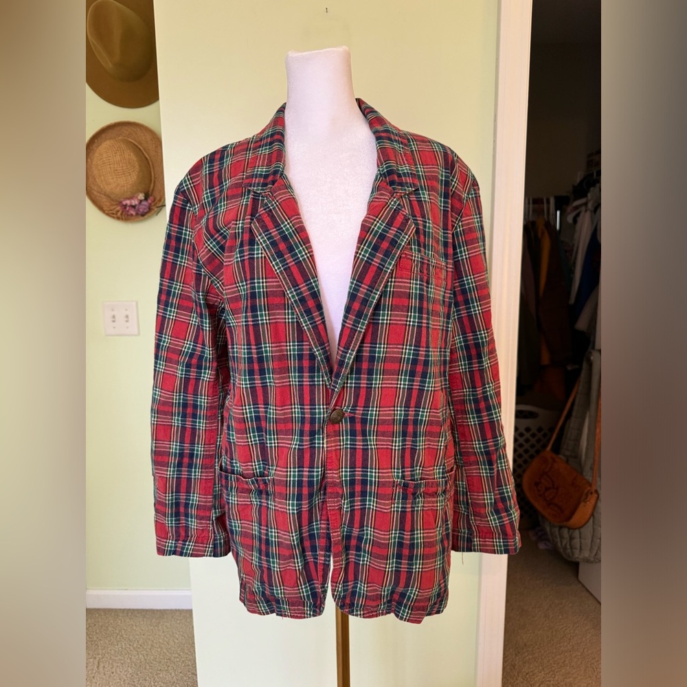 Vintage plaid blazer size L
